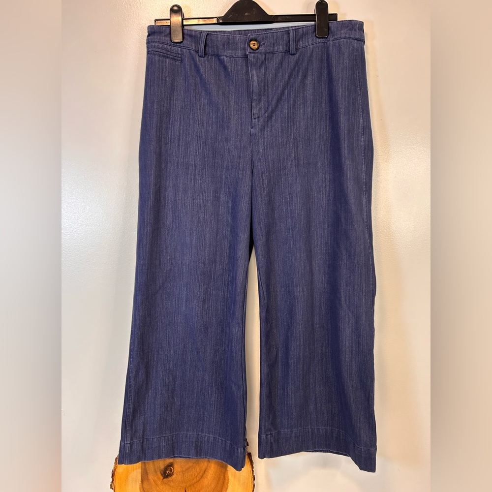 Agnes & Dora‎ Navy Wide Leg Cropped Denim Pants Women’s Size XL